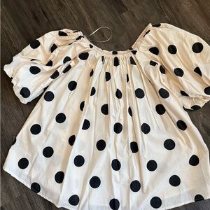 Glam Black and White Polka Dot Mini Dress